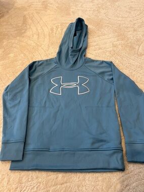 NWOT Under Armour Light Blue/Cyan ColdGear Hoodie Pullover